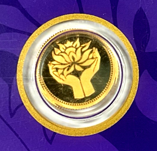 Pamp MMTC Lotus 1 Gram Gold Round – Large Card Assay