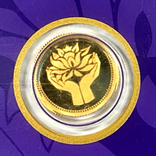 Pamp MMTC Lotus 1 Gram Gold Round – Large Card Assay