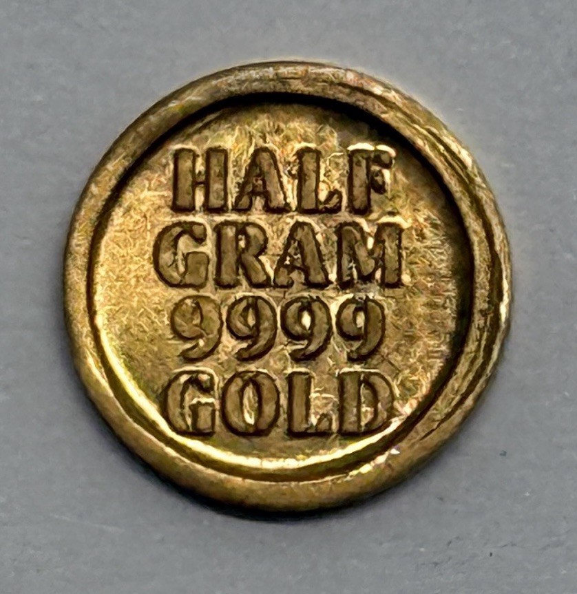 Gold Prospector Coin .9999 Fine 1/2 Gram