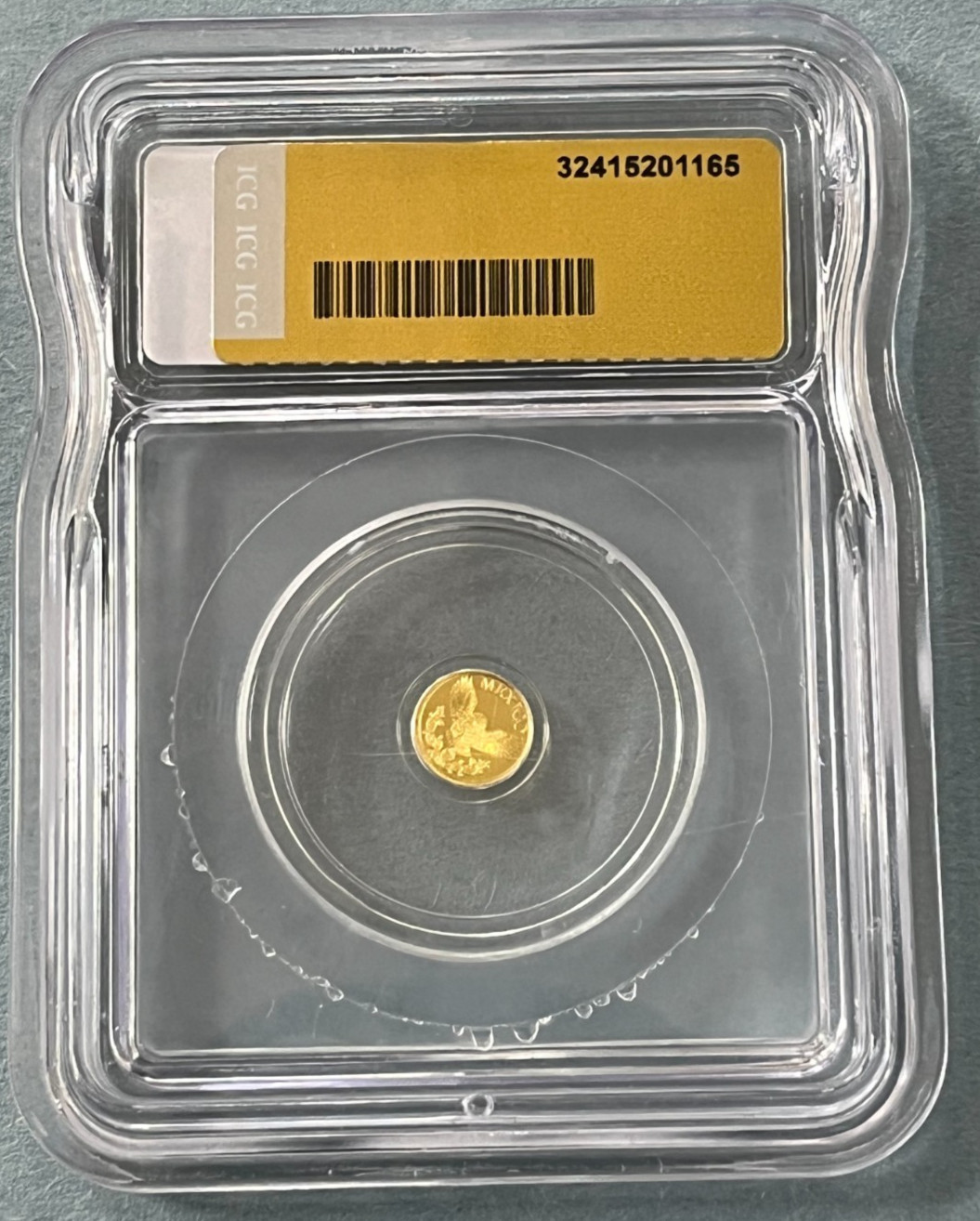 ICG MS70 Libertad Design 1/500th Oz Pure .999 Fine Gold Art Round – Gold Label