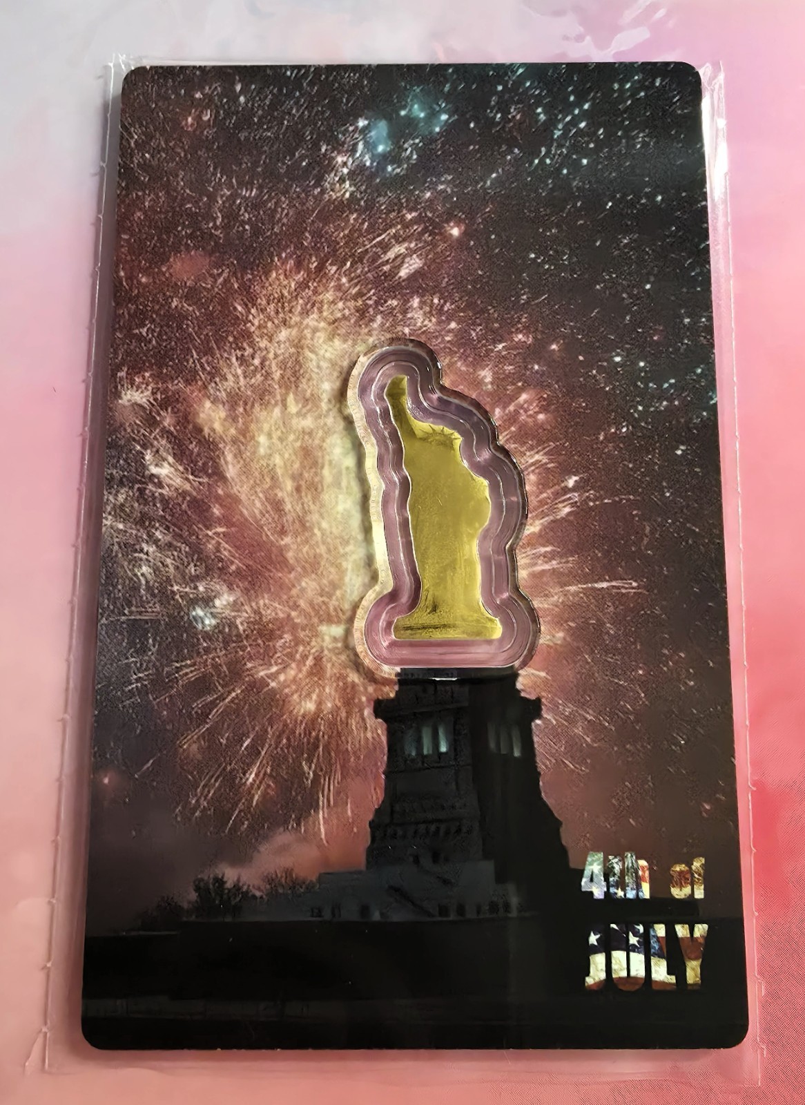 2025 Niue 1/1000 oz .999 Gold Statue of Liberty Coin Card – 4th of July USA