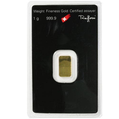 1 Gram Argor Heraeus Gold Bar (New w/Assay)