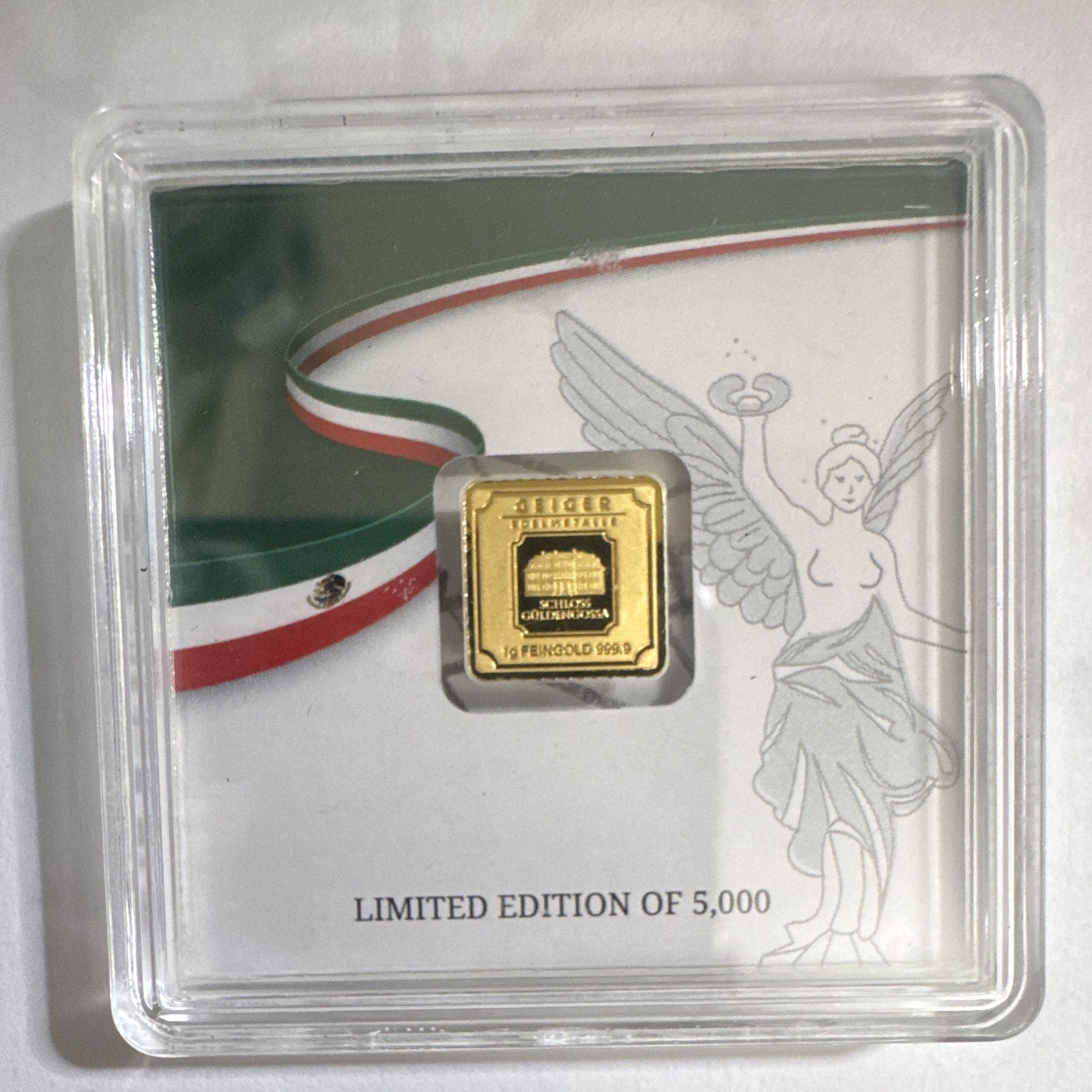 Geiger 1g Gold Bar .9999 Fine In Assay 2024 Mexico Limited Edition
