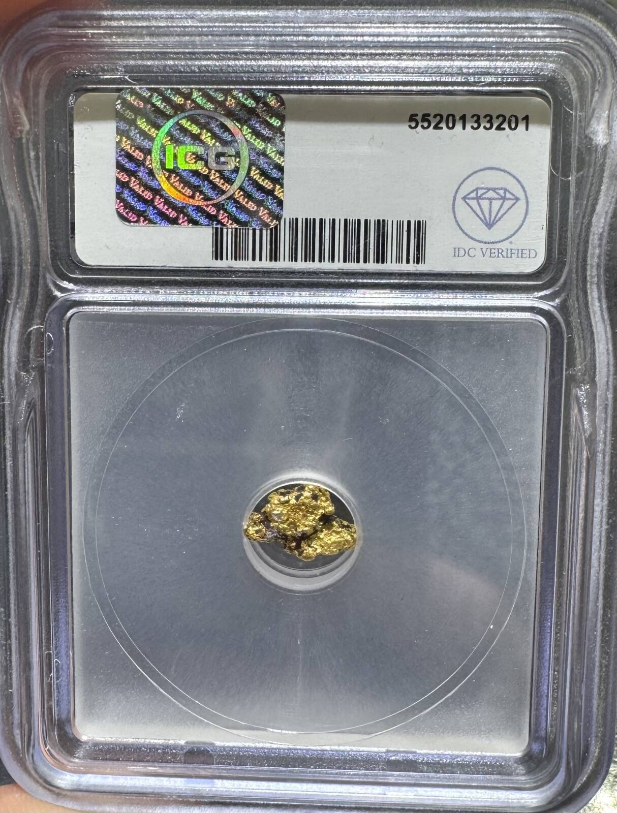 20 KT Gold Nugget 2.1 Gram ICG Genuine IDC Verified