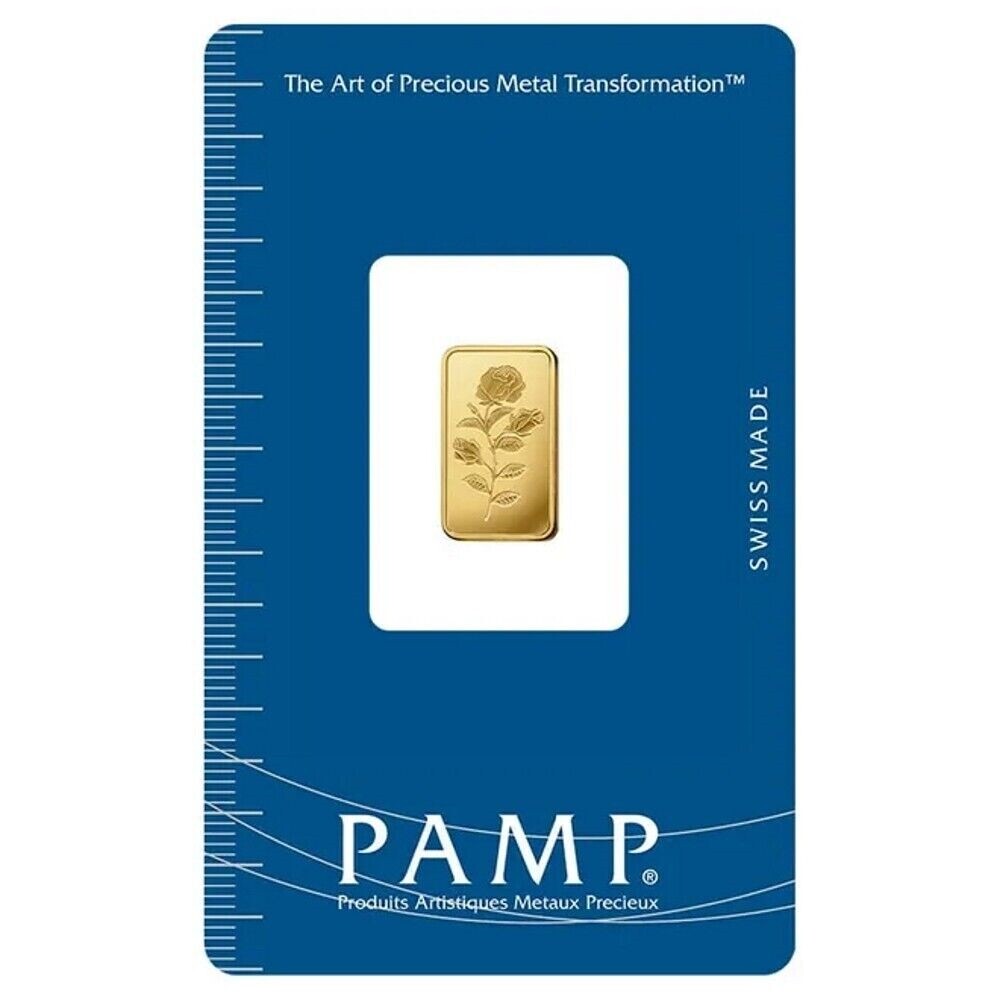 PAMP Suisse Rosa 1 gram .9999 Gold Bar – Sealed Assay Card – IN STOCK