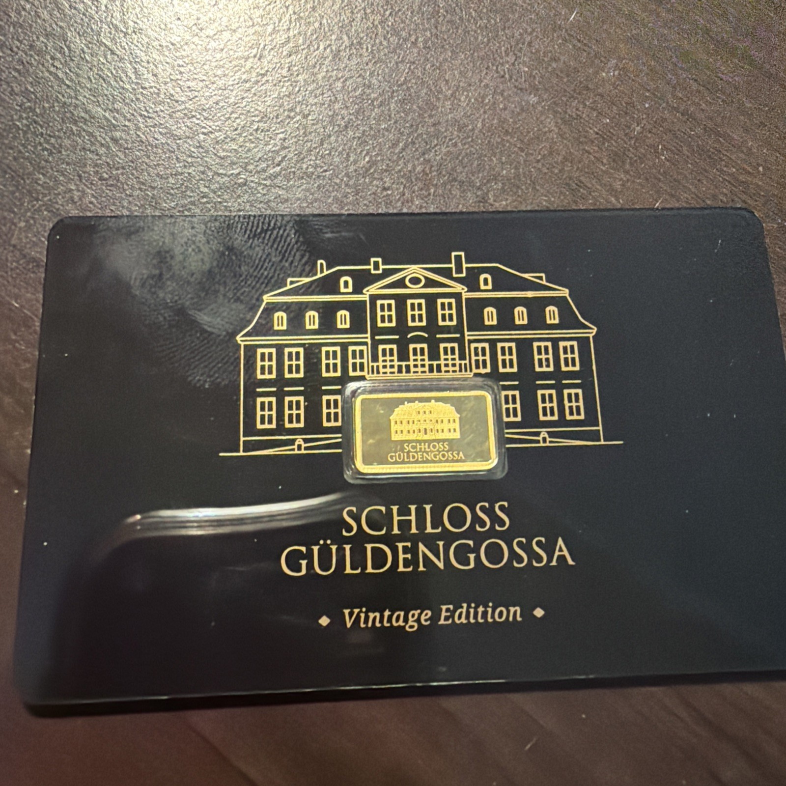 Geiger Schloss Guldengossa Vintage Edition Carded Gold Bar .5 Gram .999 Fine
