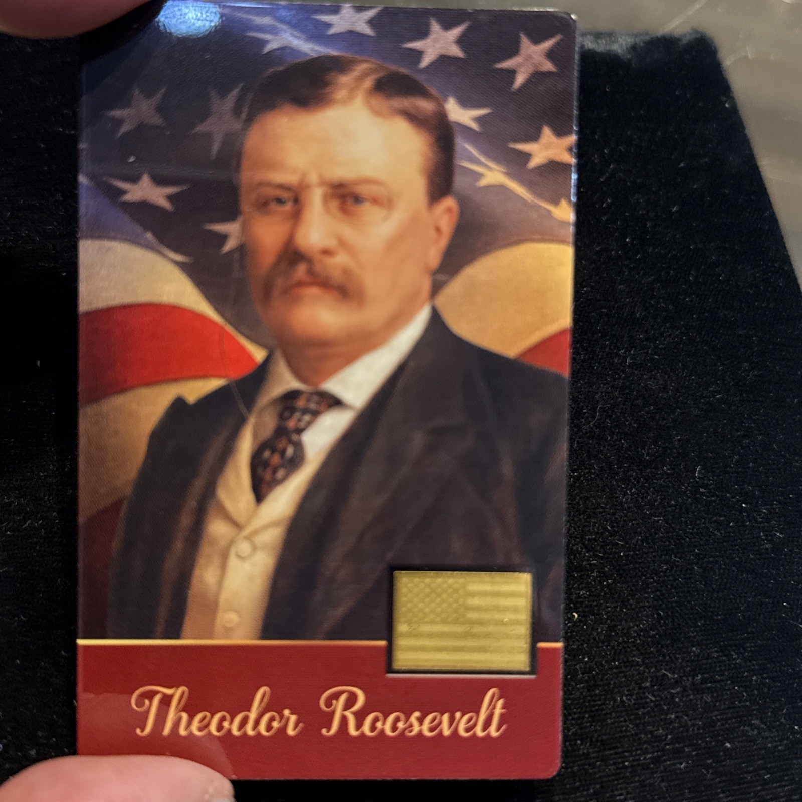 Theodor Roosevelt 1/1000 Oz Gold Coin $12 Liberia in Card 50,000 Mintage