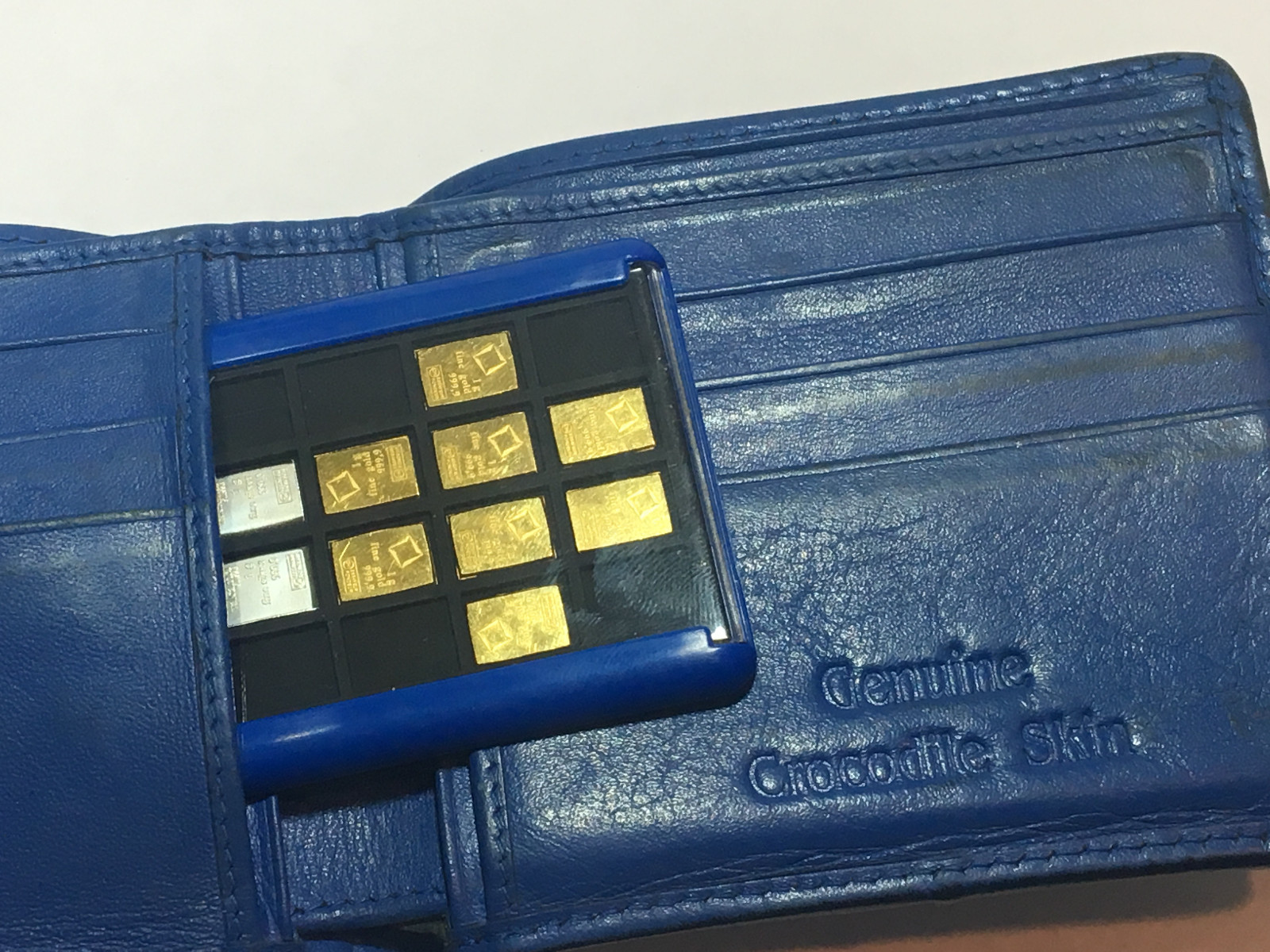 Element Card with 1g Silver Valcambi Combibar Bullion Wallet Bars Case
