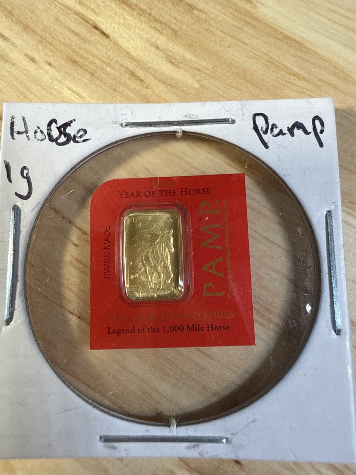 2026 1 Gram PAMP Suisse Lunar Legends Horse Multigram Gold Bar .9999 Au 1,000