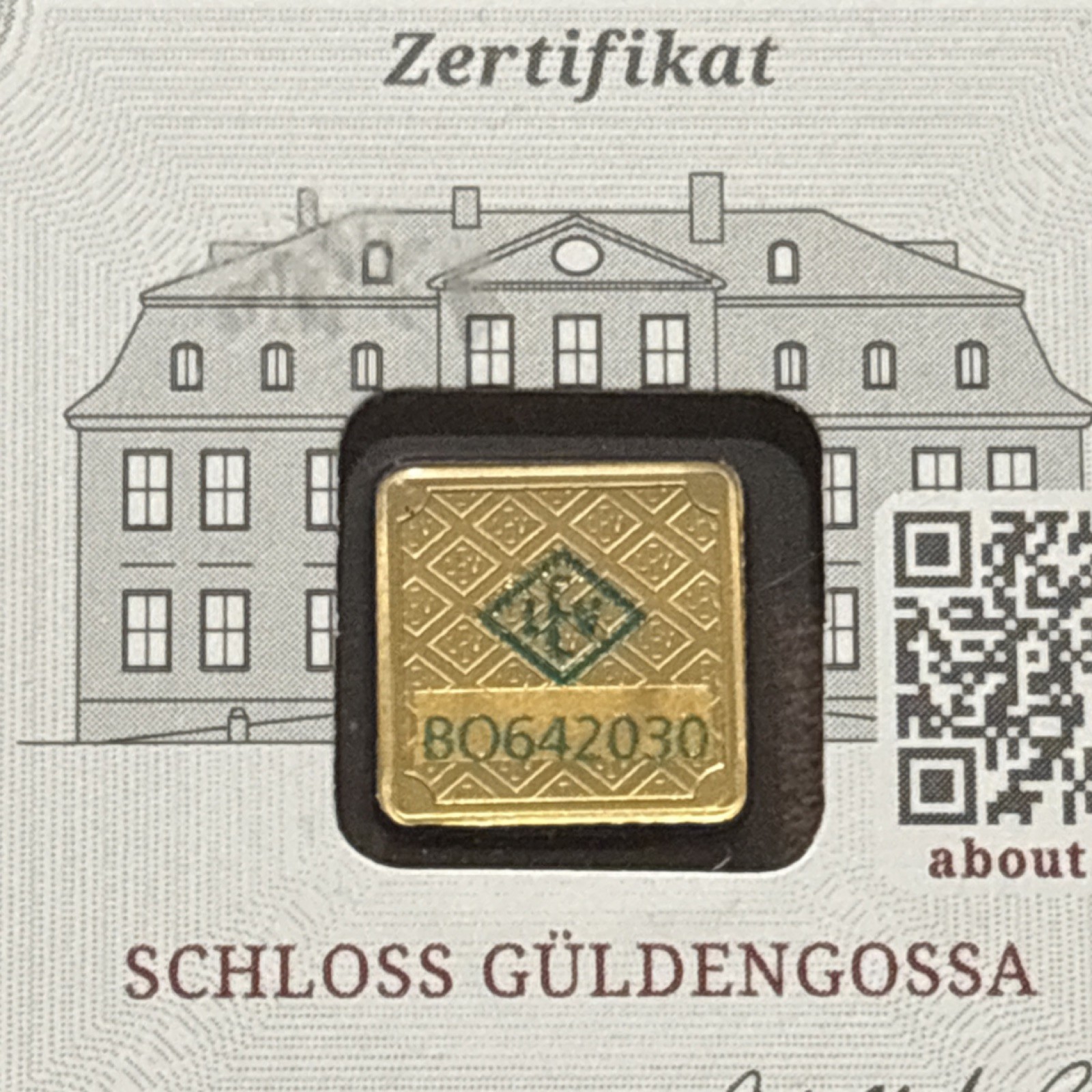 Geiger Edelmetalle 1g Gold Bar 999.9 Schloss Güldengossa