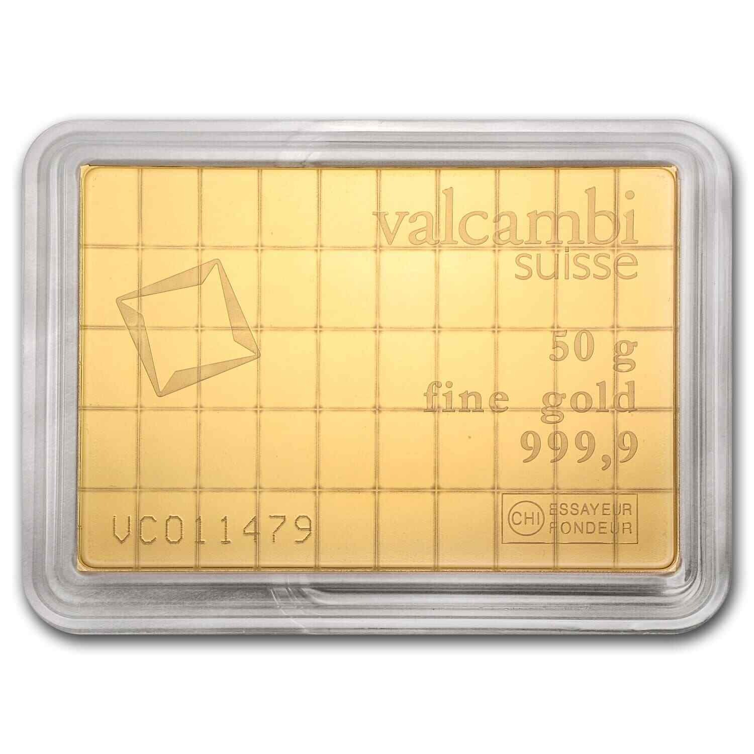 1 Gram Gold CombiBar Valcambi Suisse .9999 Fine Gold Bar (From 25×1 Combibar)