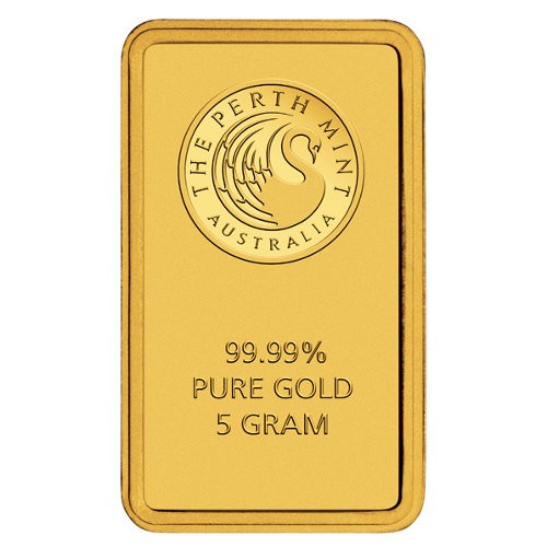 5 Gram Perth Mint Gold Bar (New w/ Assay)
