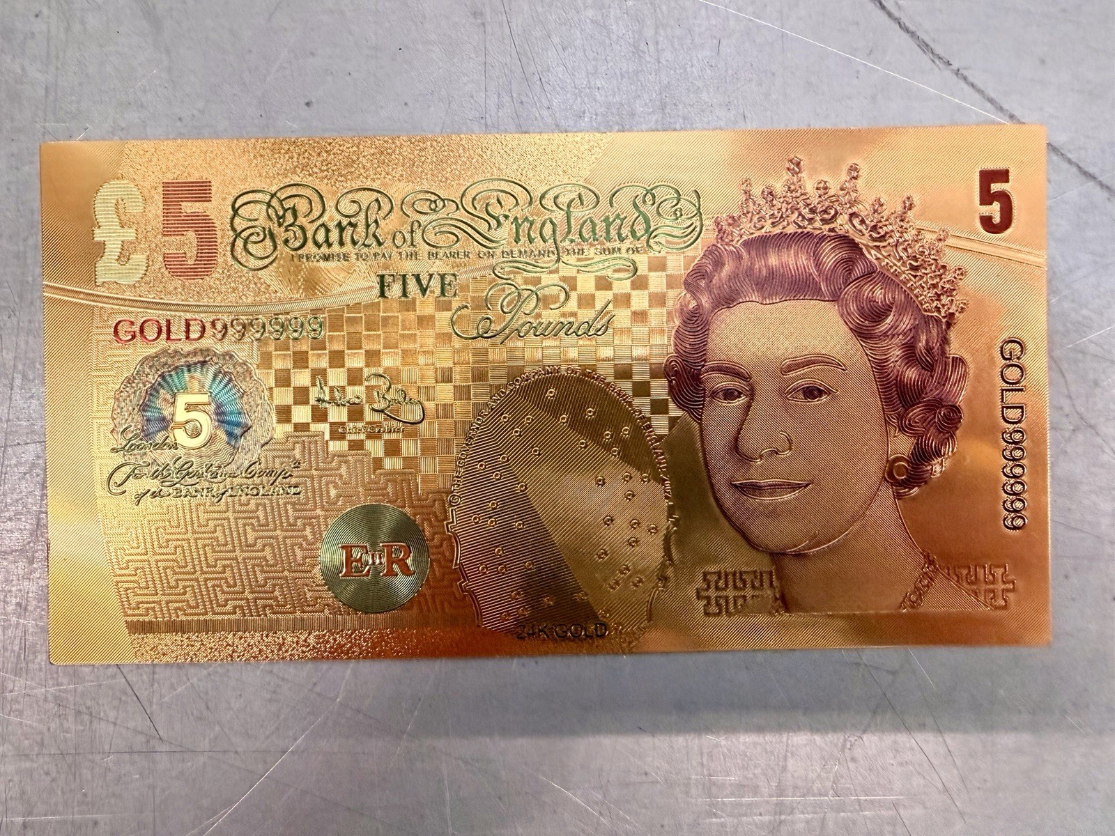 UK British Banknotes 24K Gold Foil Bullion Bar Set