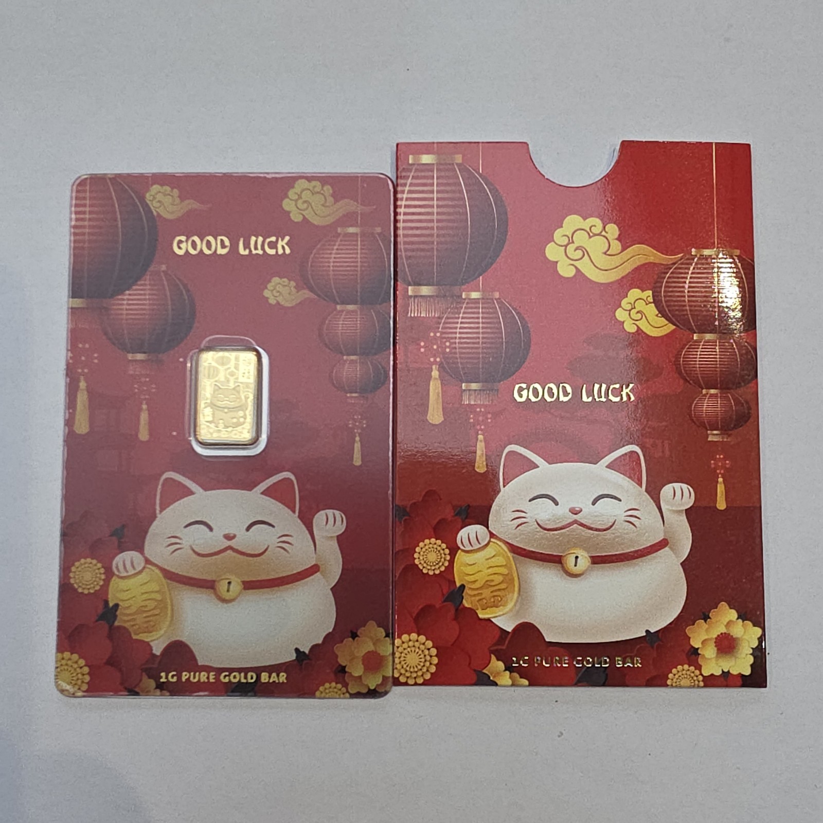 PAMP Suisse Lucky Cat 1g Gold Bar 999.9 Pure Gold Limited Mintage 3000