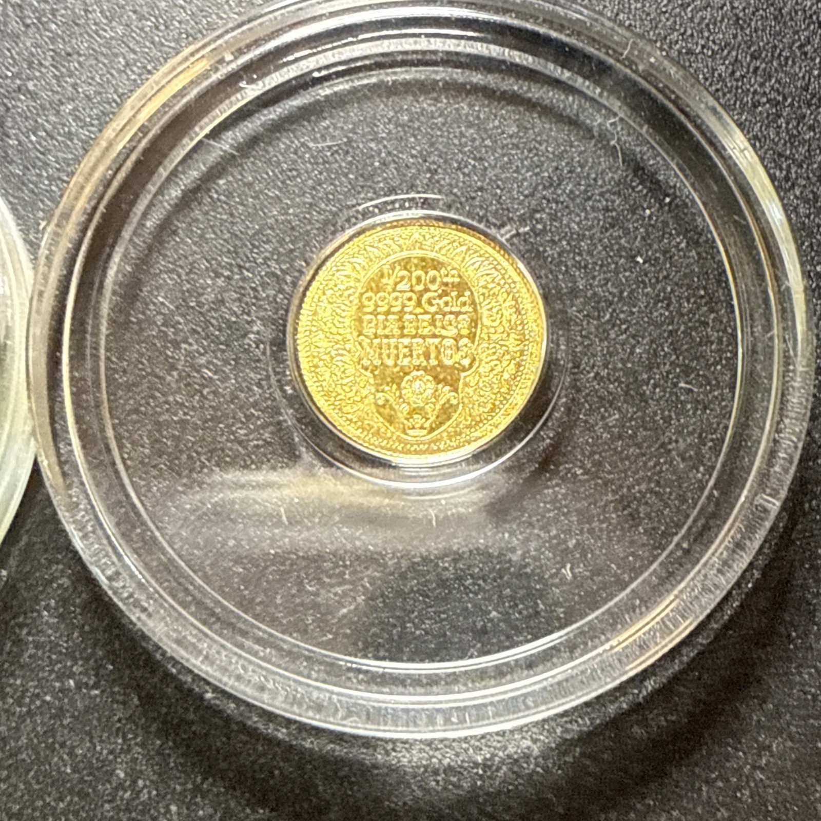 Lot Of 2- 1/200th oz .9999 Fine Gold Skull Dia De Los Muertos Fractional Gold