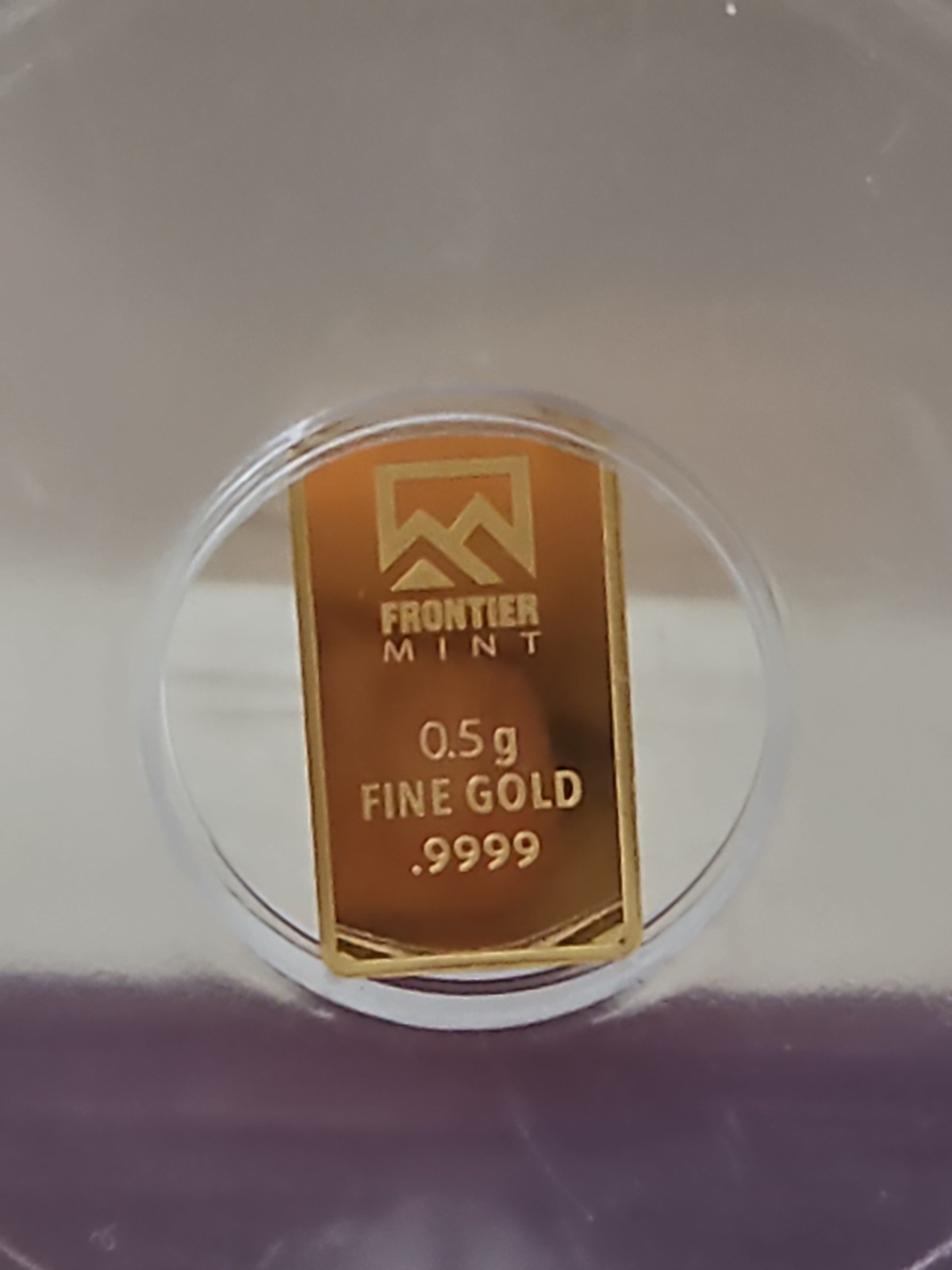 0.5 GRAM GOLD BAR – Frontier Mint .9999 fine ICG Slabbed MS70PL