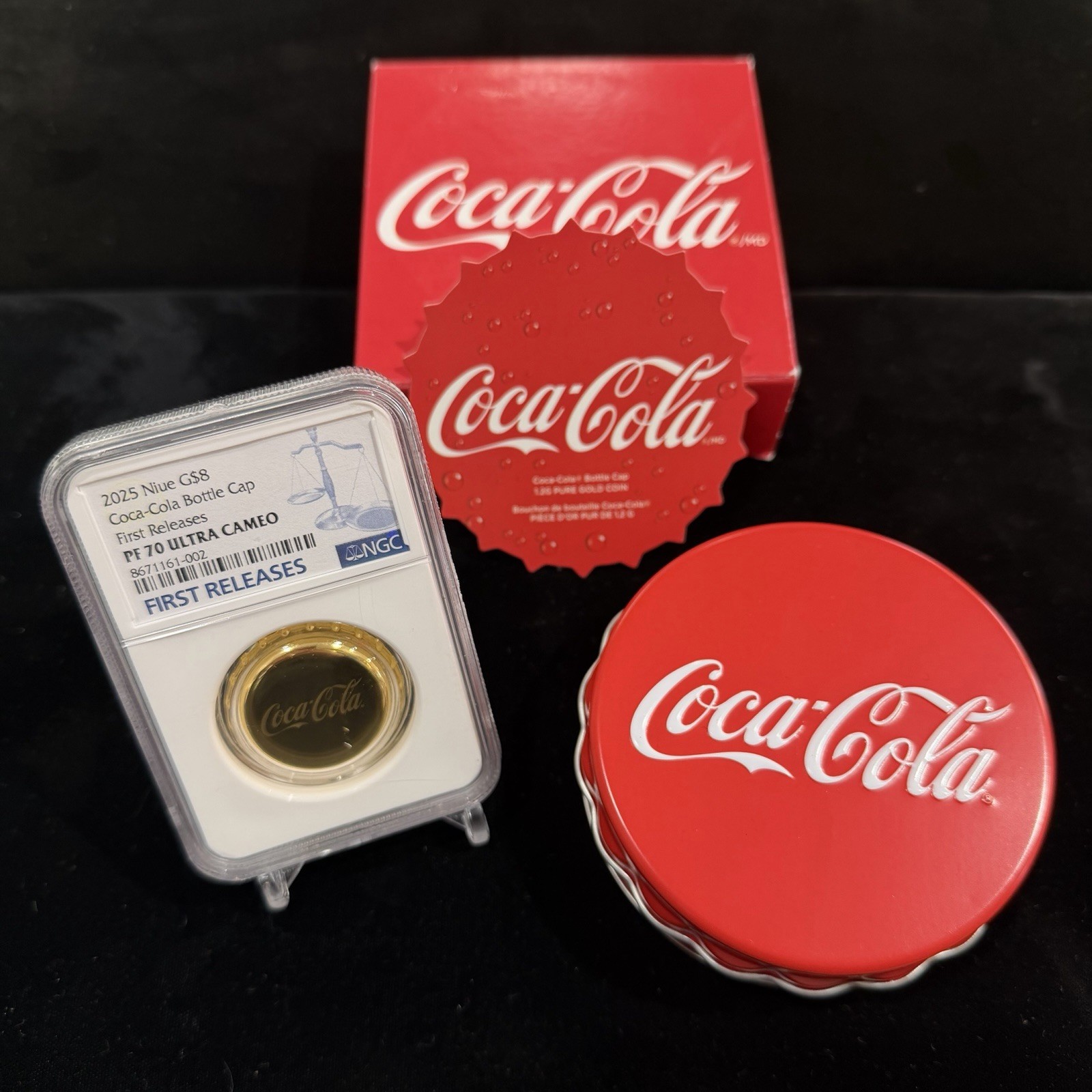 2025 .9999 Gold Niue G$8 Coca-Cola Bottle Cap First Release NGC PF70 ULTRA CAMEO