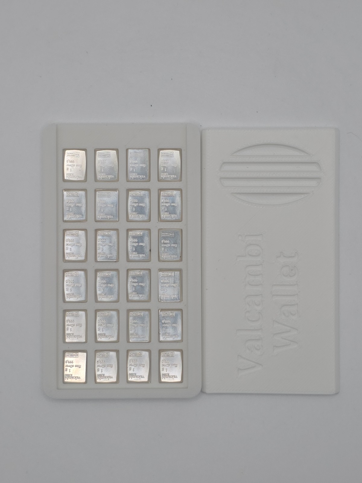 Valcambi Silver 24x 1 g Filled White wallet 0.9999 Fine 24 g Total