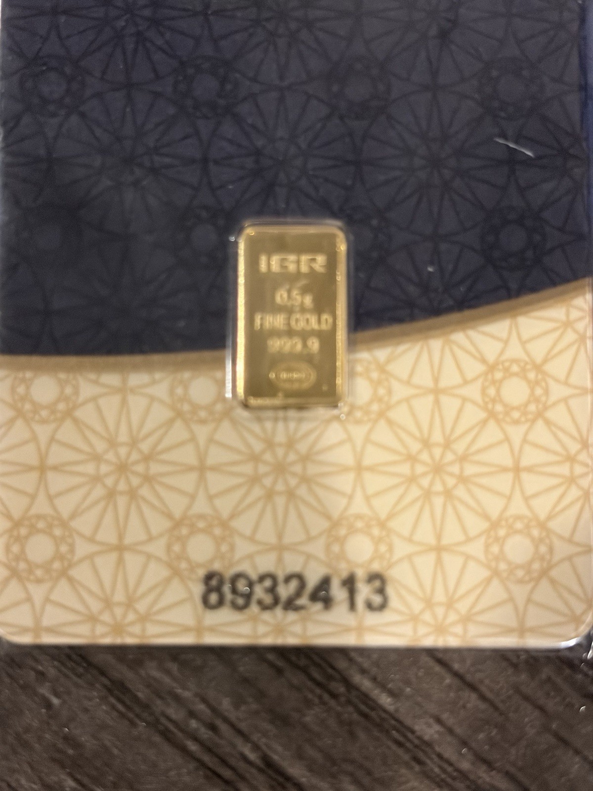 IGR 0.5g .9999 Fine Gold Bullion Bar in Assay Certificate Card