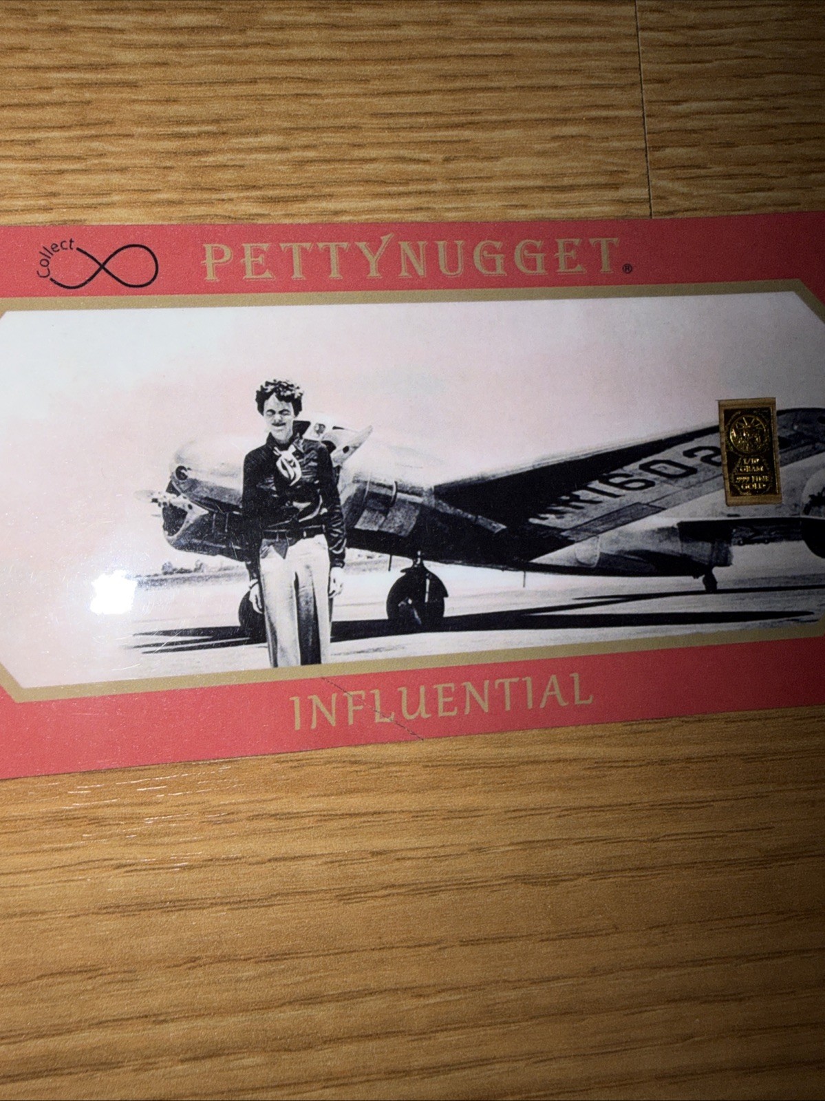 PETTY NUGGET Women Influential .1 GRAM .999 FINE 24K GOLD BAR NOTE 1/10 Of Gram
