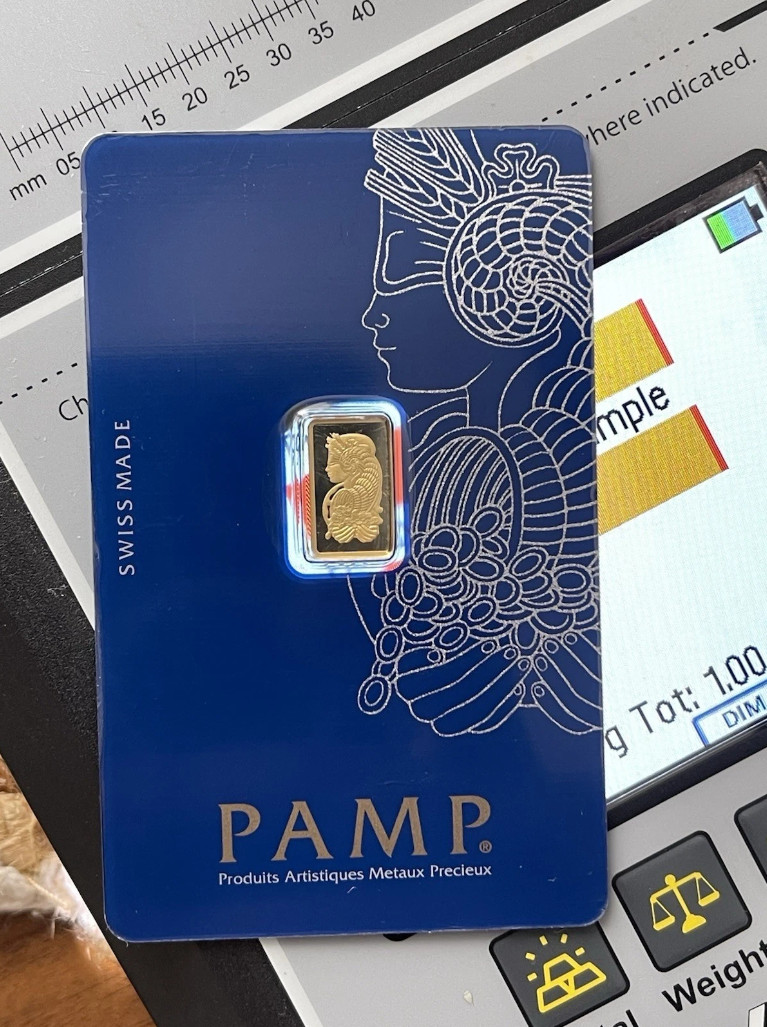 1 gram Gold Bar – PAMP Suisse Lady Fortuna Veriscan® (In Assay)