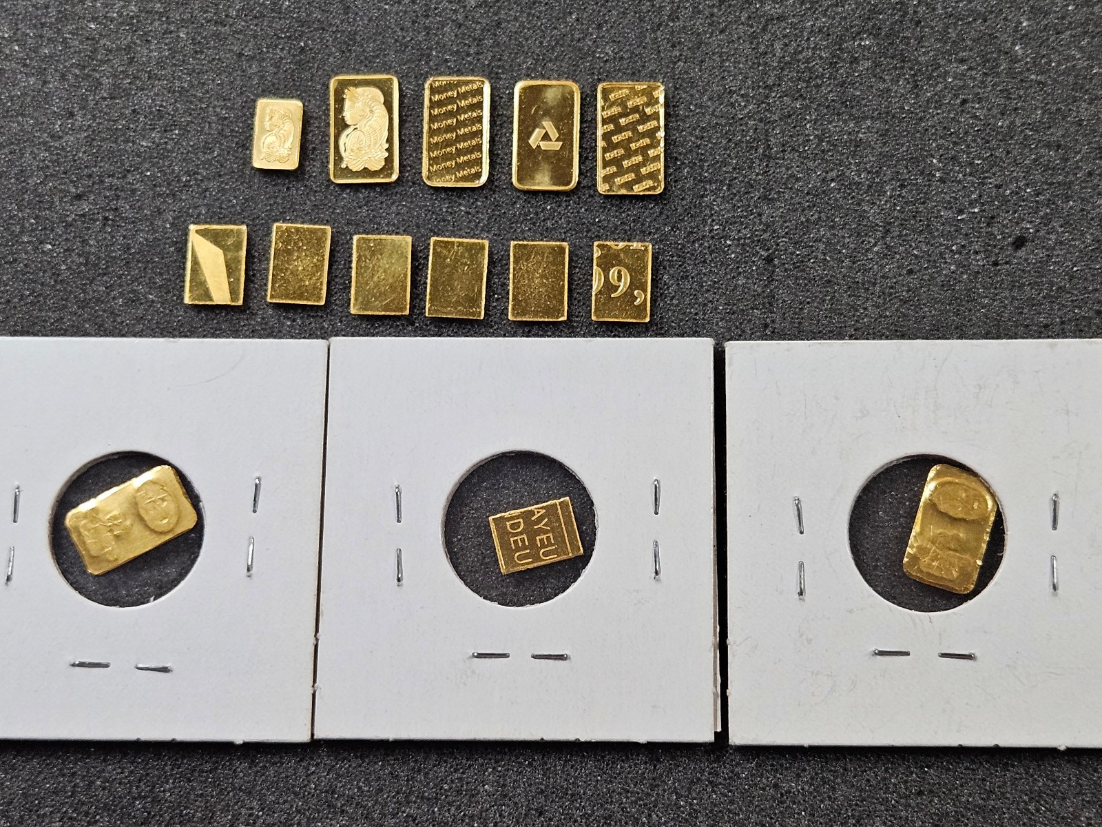 🌟(14) 1 gram Valcambi Pamp IGR et al Suisse Gold Bars 999.9 Gold, 14 g Total