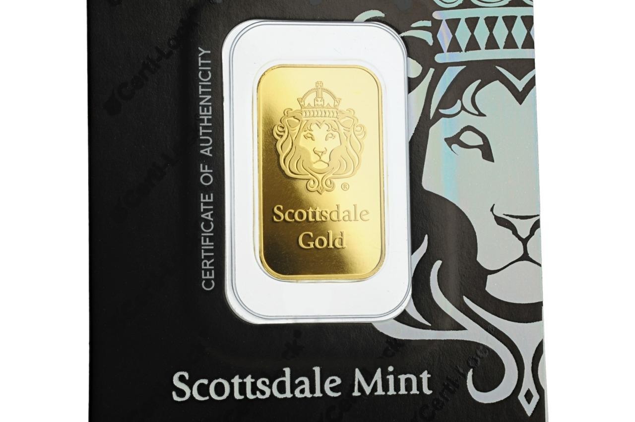 10 gram .9999 Gold Bar – Sealed in Certi-LOCK COA by Scottsdale Mint #A376