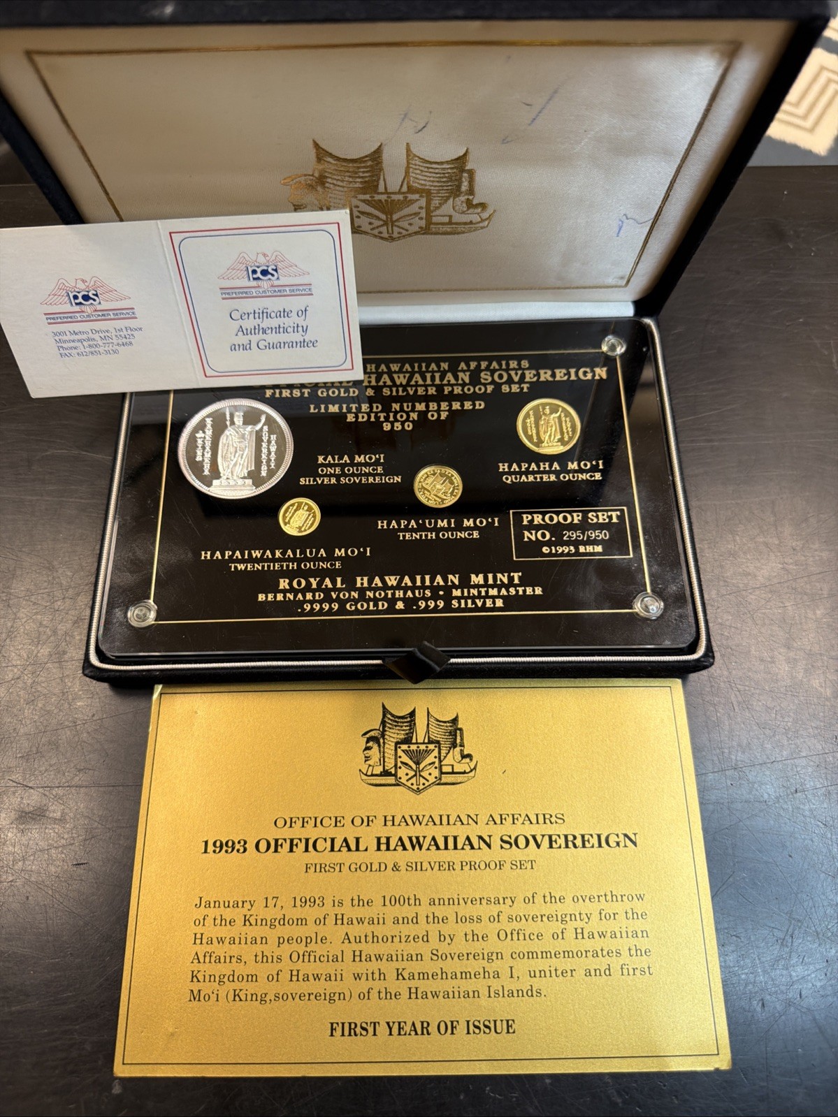 1993 4-Piece Royal Hawaiian Gold & Silver Proof Set