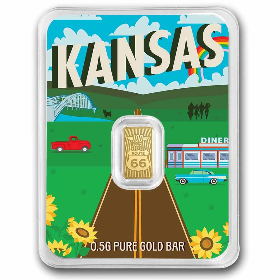 1/2 gram Gold Bar – Route 66 (Kansas TEP)