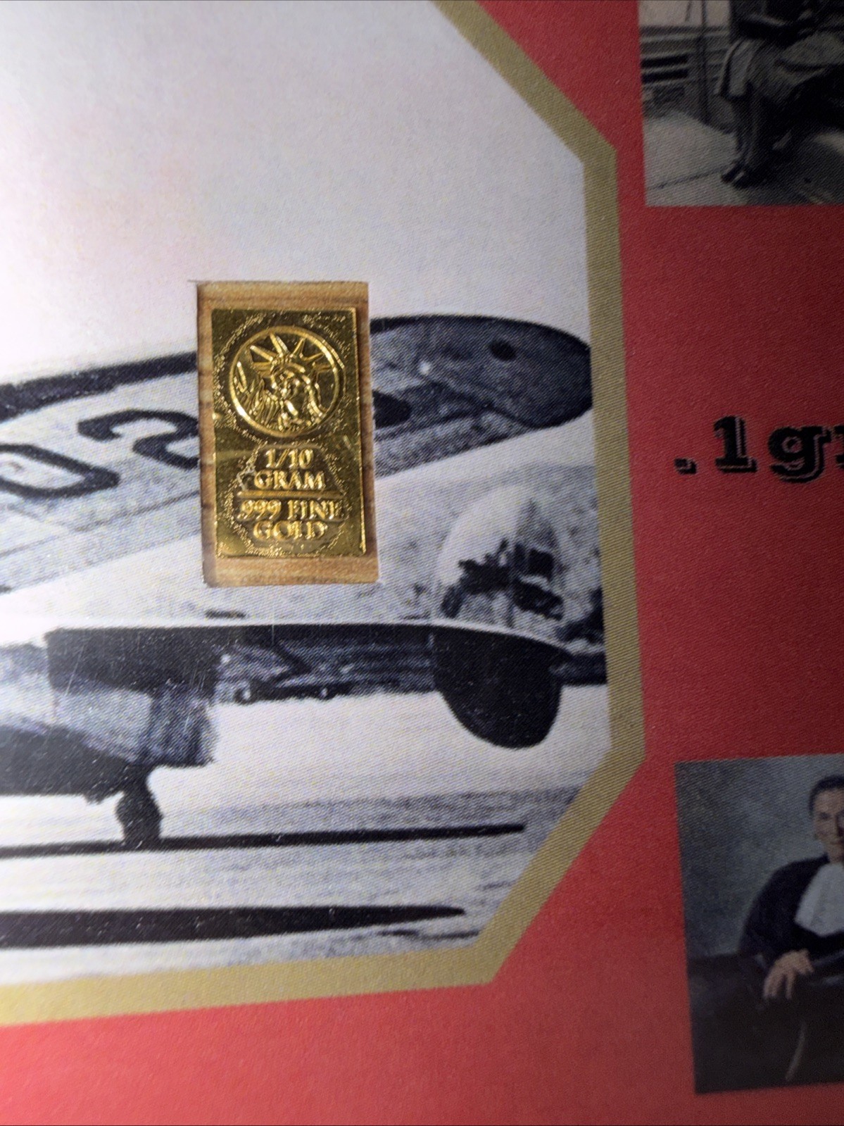 PETTY NUGGET Women Influential .1 GRAM .999 FINE 24K GOLD BAR NOTE 1/10 Of Gram