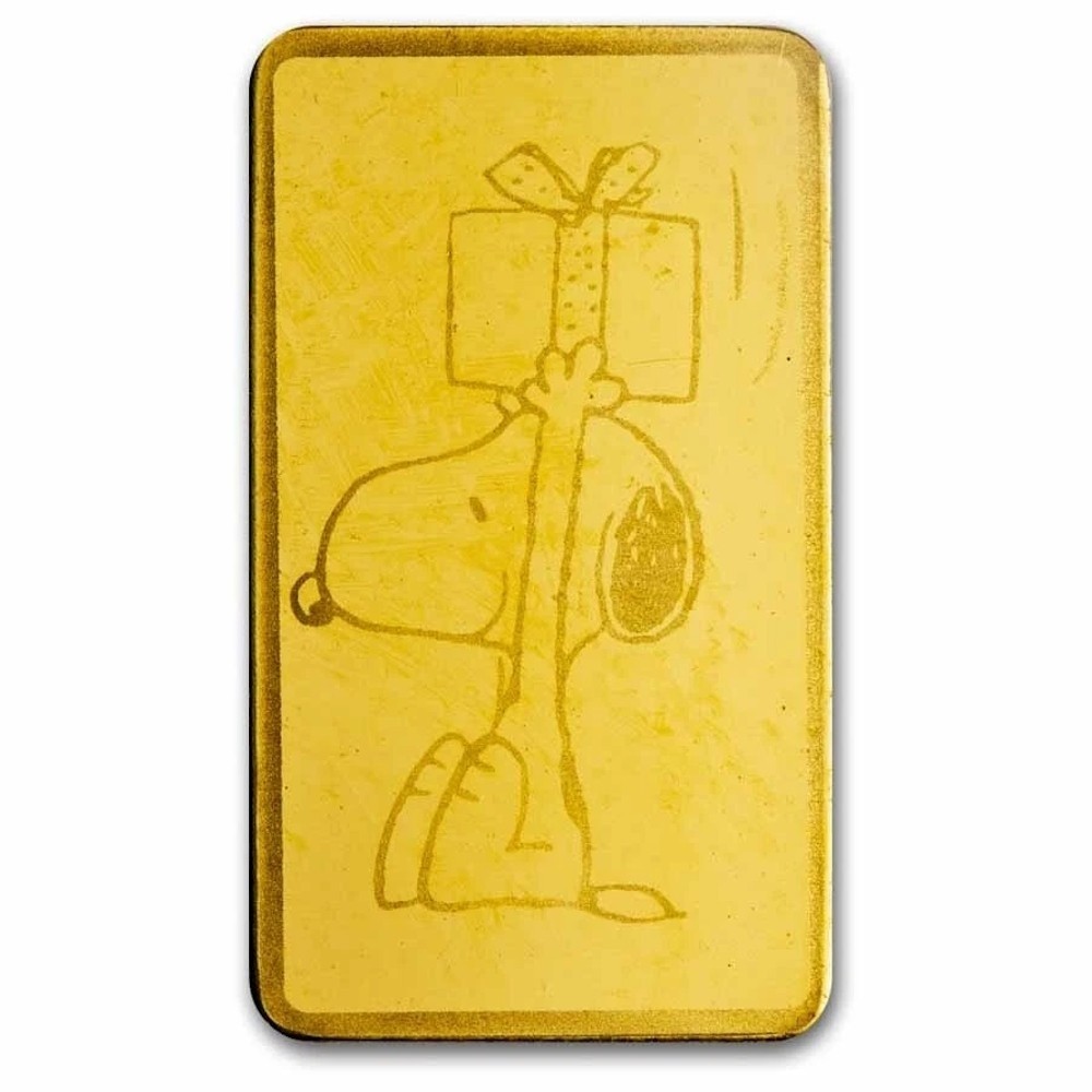 1/2 gram Gold Bar – Peanuts® Christmas w/Charlie Brown & Snoopy