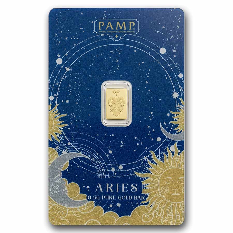 1/2 gram Gold Bar – PAMP Suisse Zodiacs: Aries