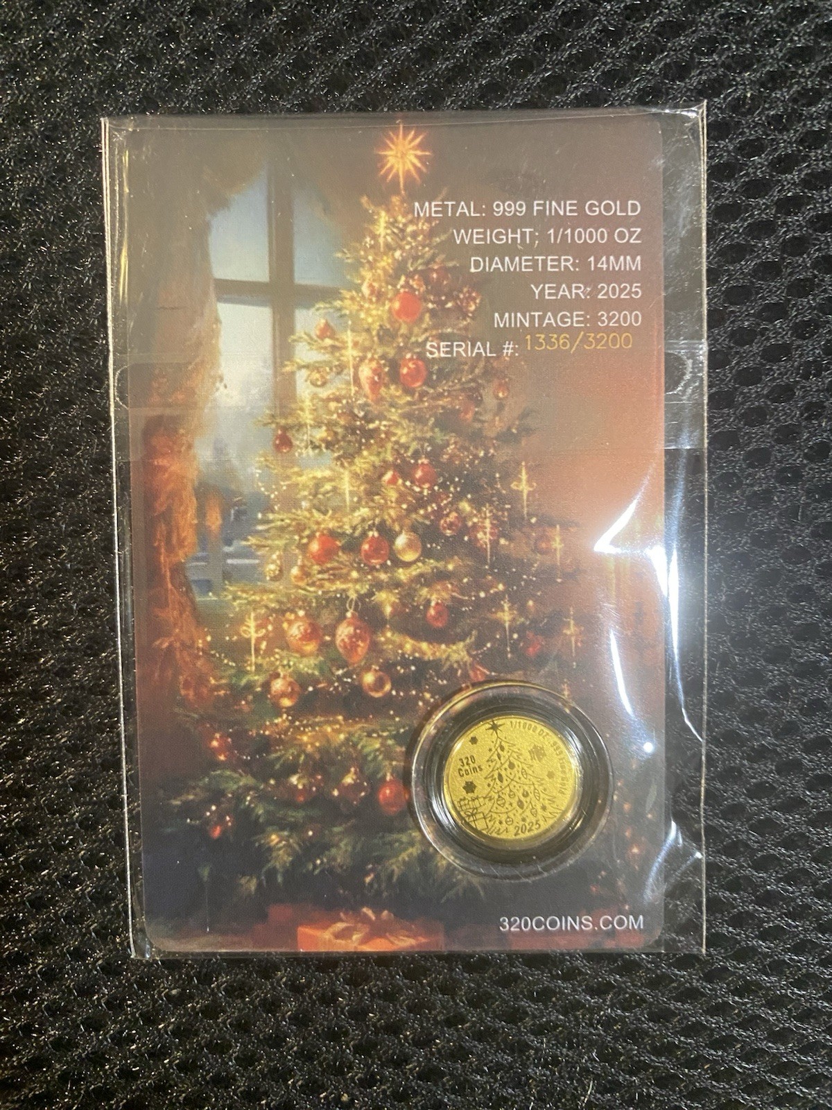 2025 Santa Claus 1/1000 999 Fine Gold Round in Card COA