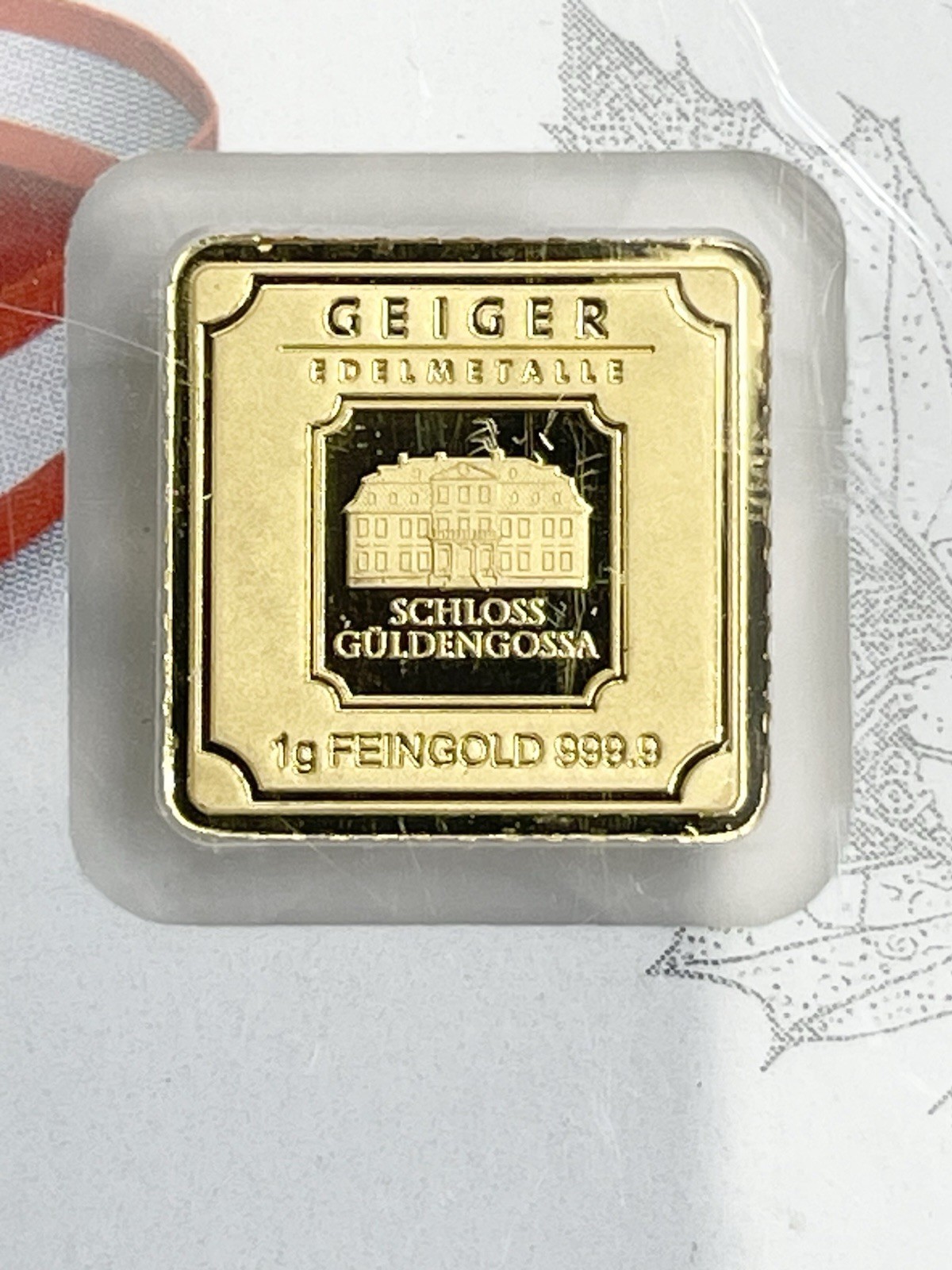 Geiger 1 Gram Gold Bar .9999 Fine Assay Canada Flag Limited Edition 5000 Mintage