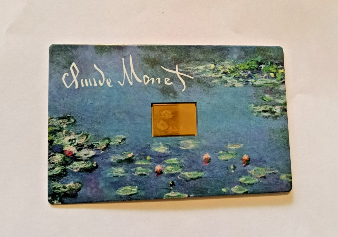The world of art meets pure gold with Claude Monet Water Lilies 1/1000th OZ