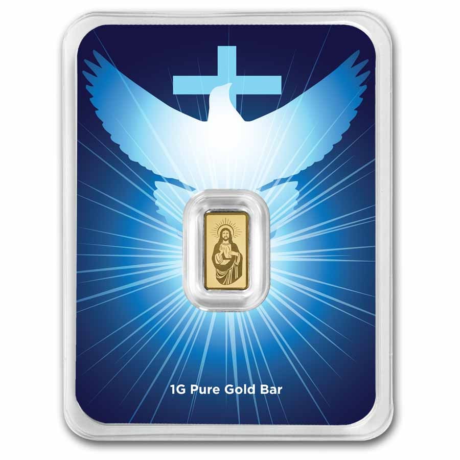 1 gram Gold Bar – Blessings of Jesus Christ (Dove & Cross TEP)