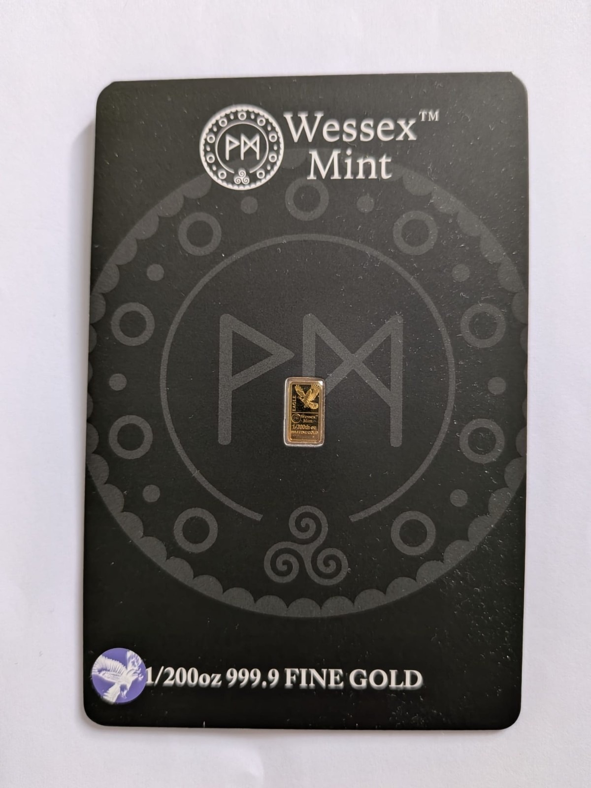 1/200th Oz 24K Gold Bar with American Eagle Design from Wessex Mint