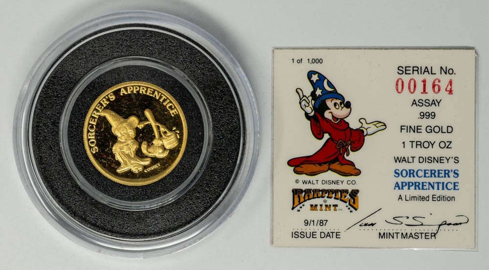 1987 Walt Disney Sorcerer’s Apprentice 1oz .999 Gold 951188-2