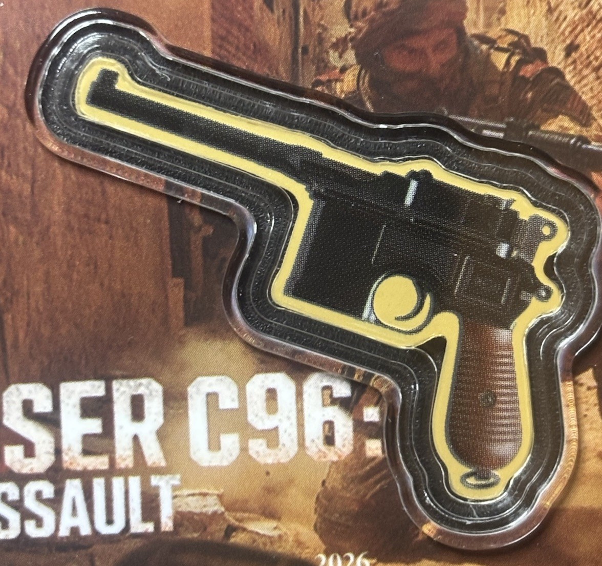 1/1000 oz Gold Mauser C96 Gun Shaped 2026 Liberia .9999 Gold Coin in Card