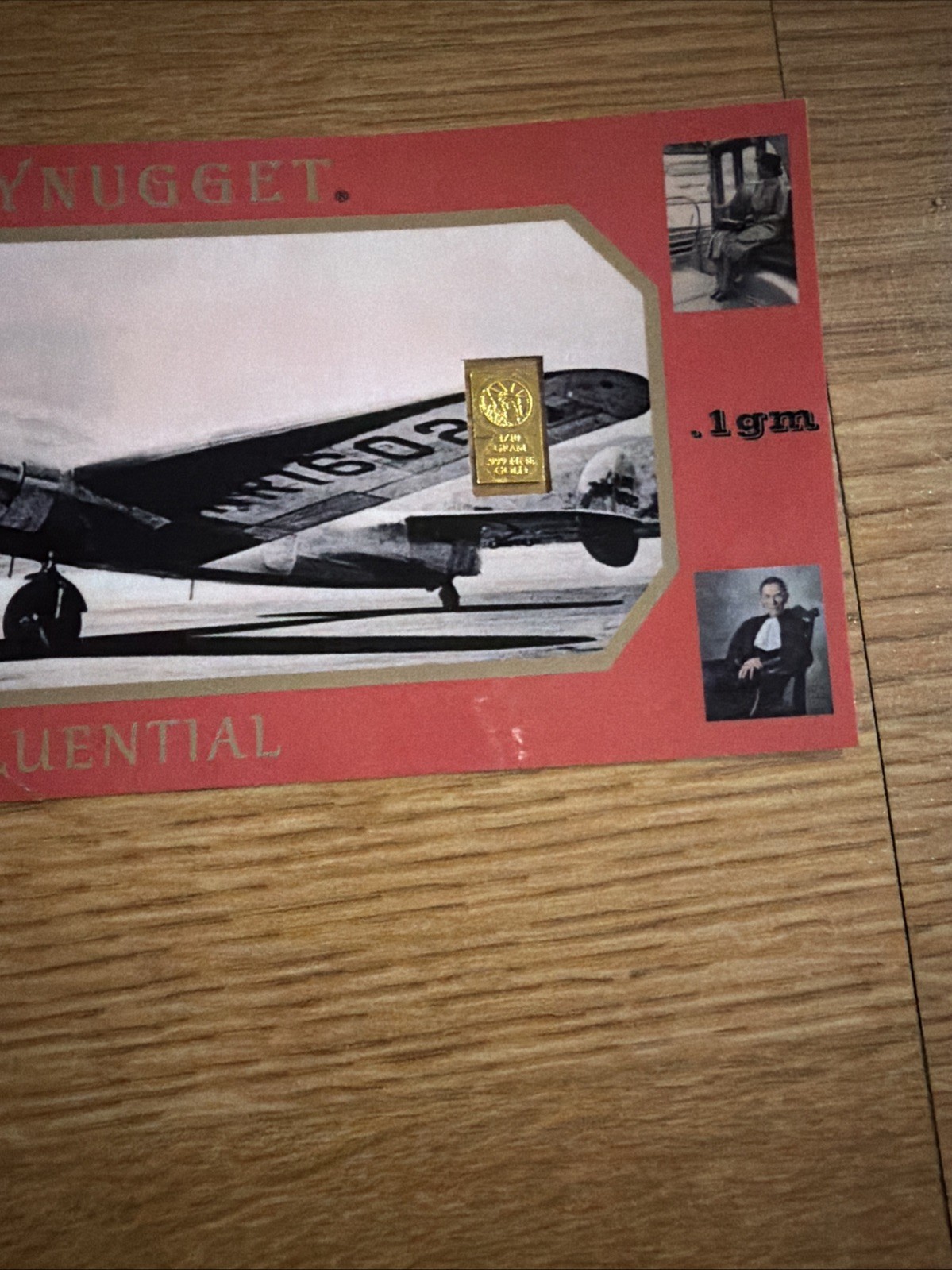 PETTY NUGGET Women Influential .1 GRAM .999 FINE 24K GOLD BAR NOTE 1/10 Of Gram