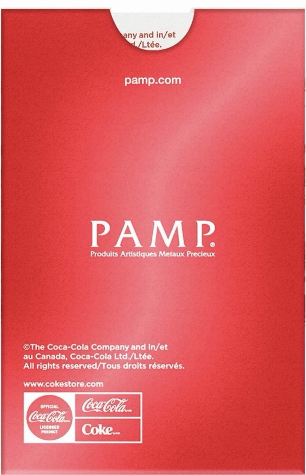 1 Gram Gold Bar PAMP Coca-Cola Valentine’s Love Bar .9999 Fine In Assay