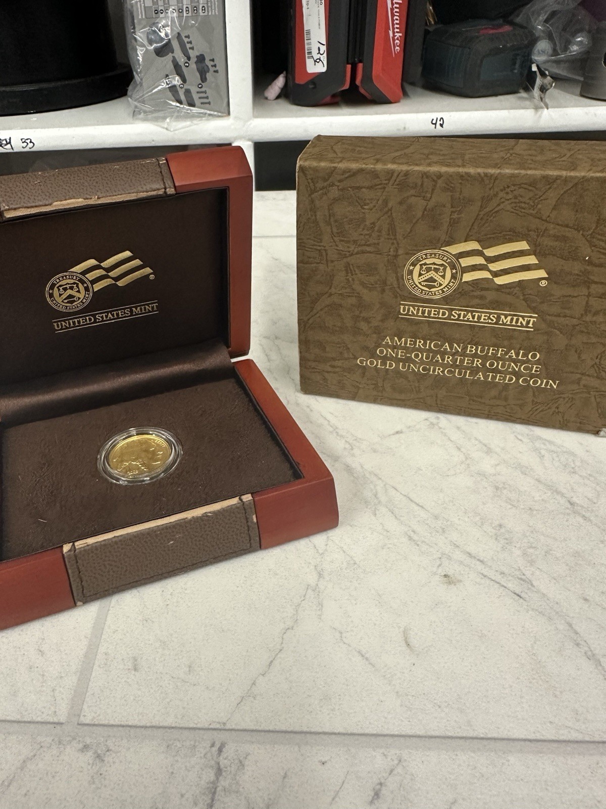 1/4 OUNCE GOLD BUFFALO OPG WITH PAPER SMALL PAPER 2008
