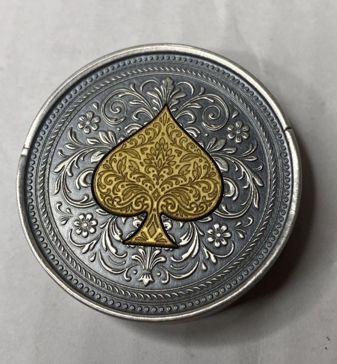 1/10oz Gold 3oz Silver Lucky Rips High Roller Roulette Wheel SPADES #2