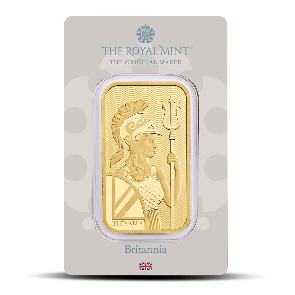 1 oz British Gold Britannia Bar (New w/ Assay)