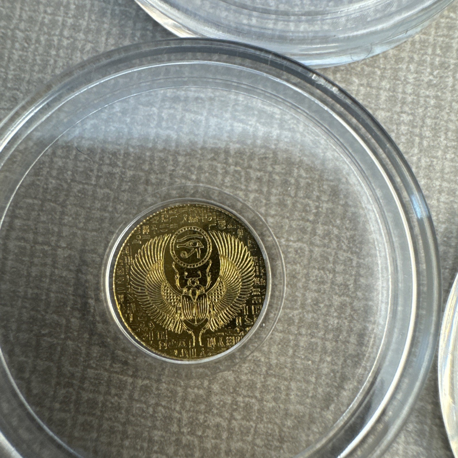 1/200 oz .9999 Pure Gold Egyptian Scarab Round 🪲 24K Fine Gold Bullion-8 Pack