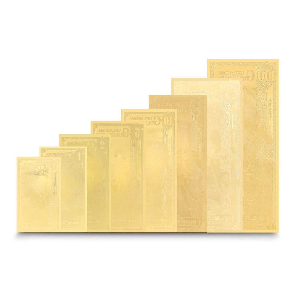 8 Piece Oklahoma Goldback Gold Note Set (Random Year, New)