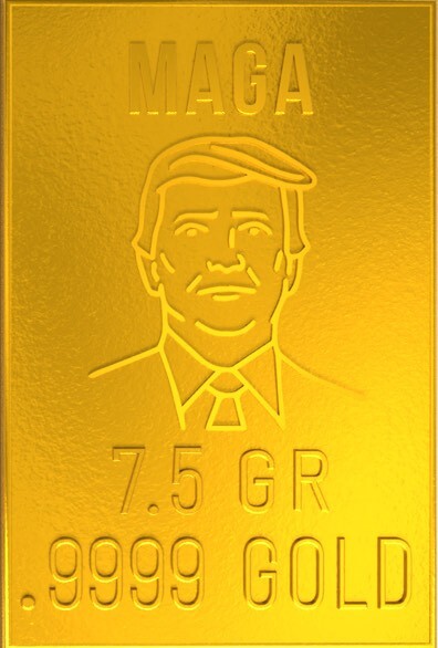 1/2-gram Rare Trump Gold Bar .9999 Pure Gold K
