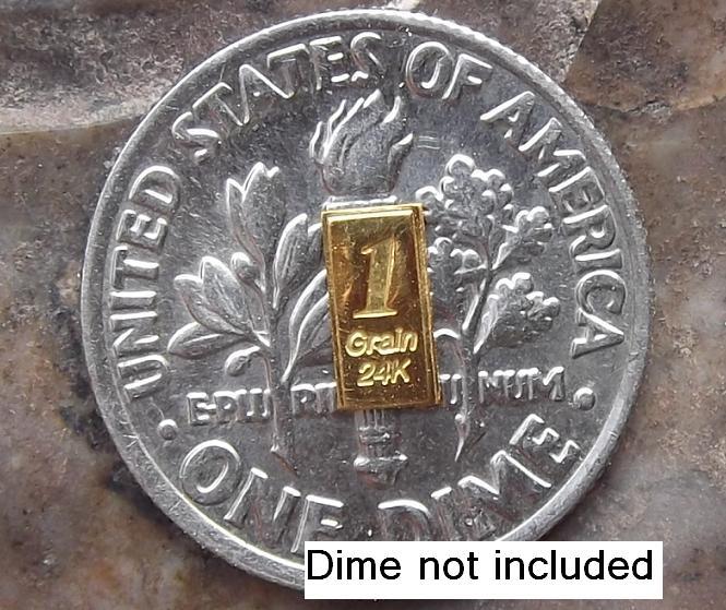 1 GRAlN (NOT GRAM) GR 24K PURE FINE GOLD BULLION PROFESSIONALLY MINTED BAR