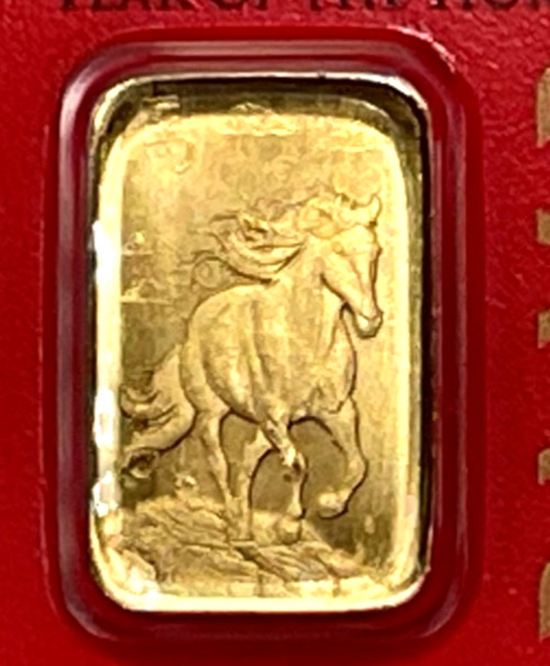 2026 1 Gram PAMP Suisse Lunar Legends 1,000 Mile Horse Multigram .9999 Gold Bar