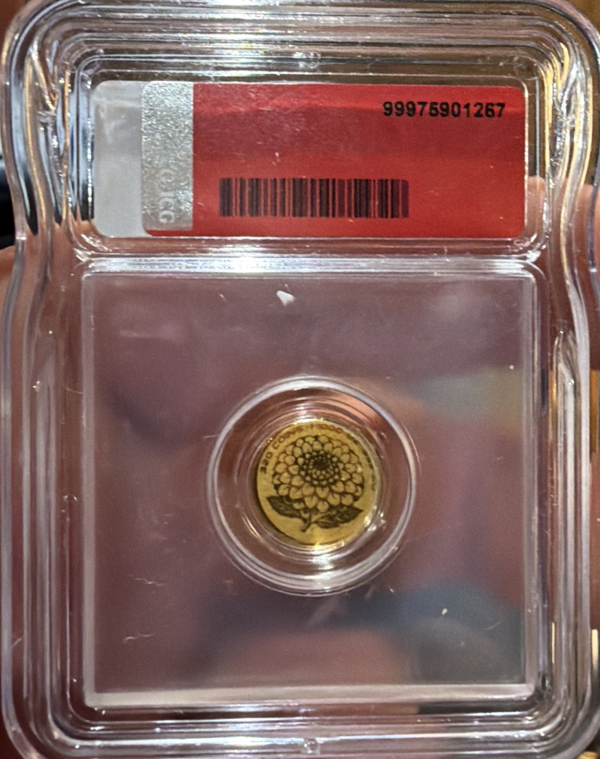 Gold Flowers Coin 1/1000 oz. ICG as MS70! Perfect for any Celebration or Gift!